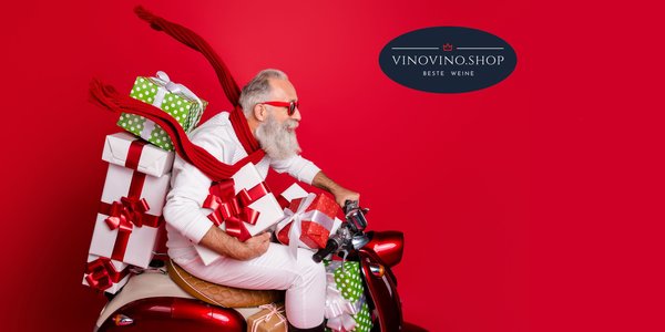 Rasender Weihnachtsmann bringt Geschenke von vinovino.shop